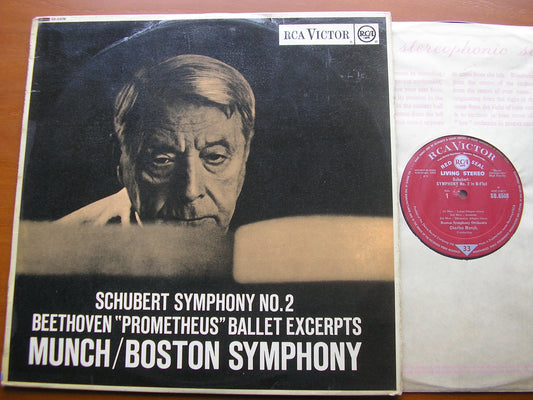 SCHUBERT: SYMPHONY No. 2 / BEETHOVEN: PROMETHEUS excerpts    MUNCH / BOSTON SYMPHONY     SB 6508