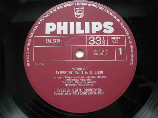 SCHUBERT: SYMPHONIES Nos. 3 & 4     SAWALLISCH / DRESDEN STATE ORCHESTRA    SAL 3726