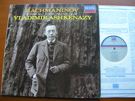 RACHMANINOV: PIANO SONATA No. 2 / ETUDES TABLEAUX Op. 33     VLADIMIR ASHKENAZY     SXL 6996