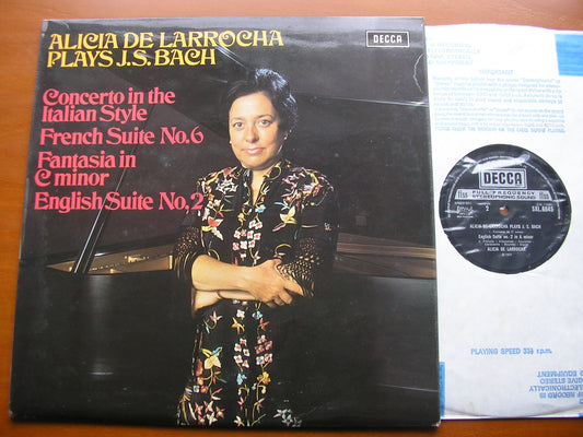 ALICIA DE LARROCHA PLAYS BACH: ITALIAN CONCERTO / FANTASIA / FRENCH SUITE No. 6 / ENGLISH SUITE No. 2        SXL 6545