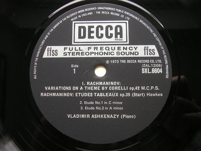 RACHMANINOV: CORELLI VARIATIONS / ETUDES-TABLEAUX Op. 39     VLADIMIR ASHKENAZY     SXL 6604