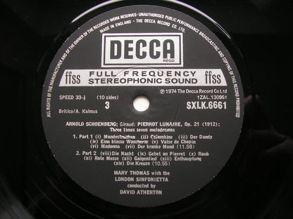 SCHOENBERG: COMPLETE WORKS FOR CHAMBER ENSEMBLE     ATHERTON / LONDON SINFONIETTA      SXLK 6660 - 4