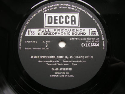 SCHOENBERG: COMPLETE WORKS FOR CHAMBER ENSEMBLE     ATHERTON / LONDON SINFONIETTA      SXLK 6660 - 4