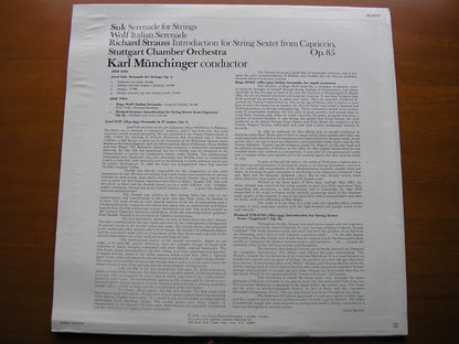 SUK: SERENADE / WOLF: ITALIAN SERENADE / STRAUSS: SEXTET from CAPRICCIO     MUNCHINGER / STUTTGART CHAMBER ORCHESTRA    CS 6737