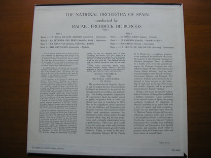 SPANISH ORCHESTRAL MUSIC from ZARZUELAS    FRUHBECK DE BURGOS / NATIONAL ORCHESTRA OF SPAIN     CS 6424