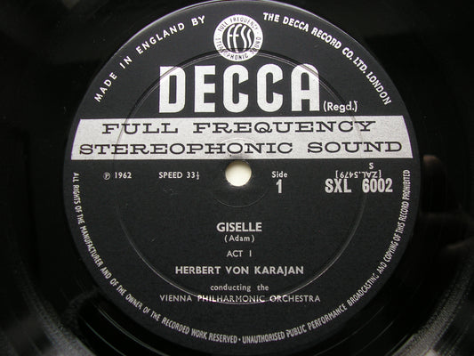 ADAM: GISELLE   KARAJAN / VIENNA PHILHARMONIC   SXL 6002