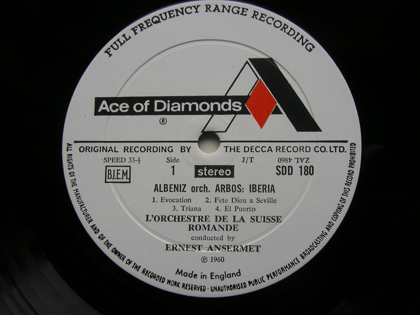ALBENIZ: IBERIA / TURINA: DANZAS FANTASTICAS     ANSERMET / SUISSE ROMANDE     SDD 180