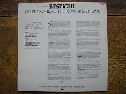 RESPIGHI: FOUNTAINS OF ROME / PINES OF ROME / STRAVINSKY: FIREWORKS / CIRCUS POLKA    DE BURGOS / NEW PHILHARMONIA   CFP 40348
