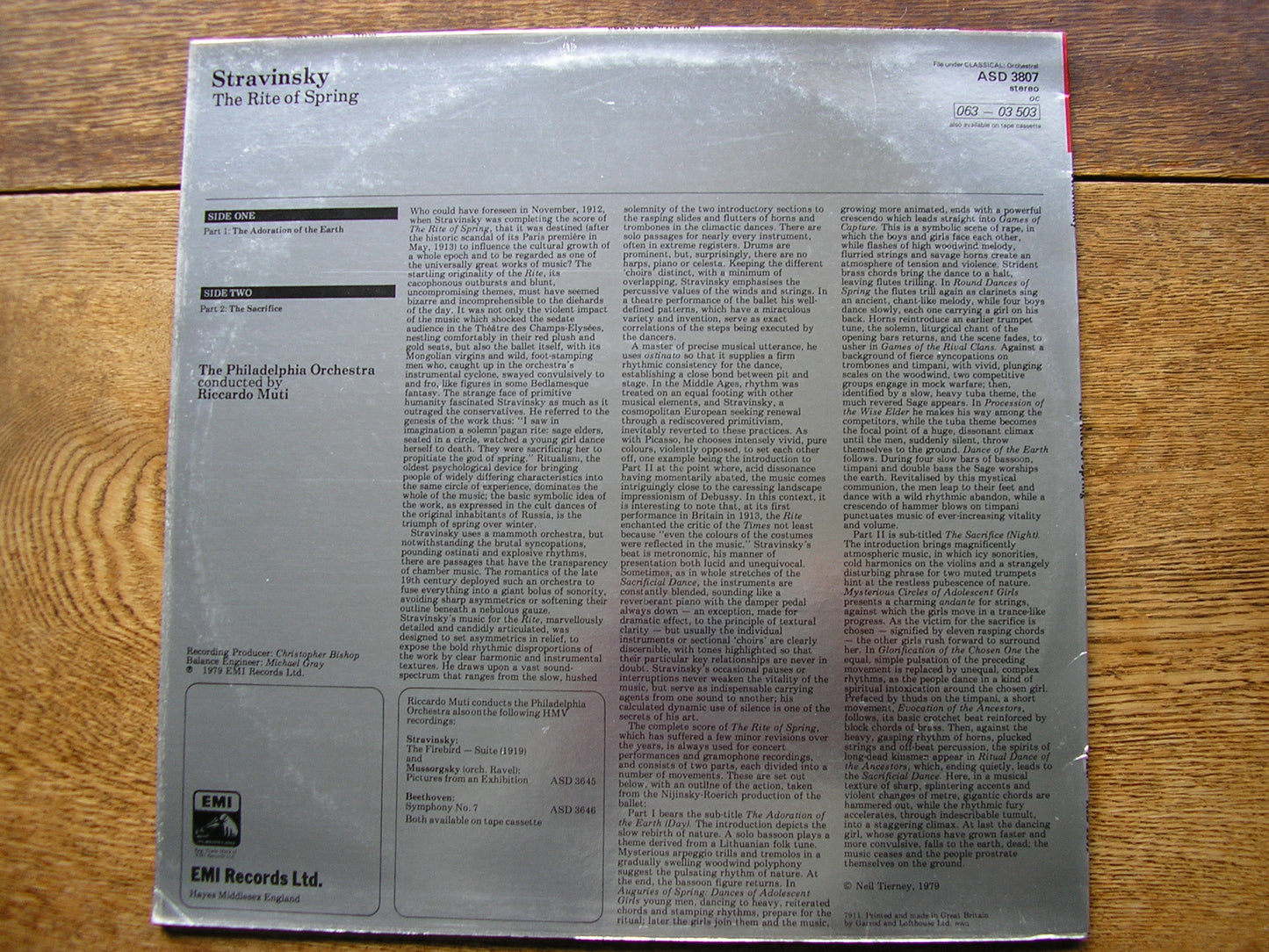 STRAVINSKY: THE RITE OF SPRING  MUTI / PHILADELPHIA ORCHESTRA  ASD 3807