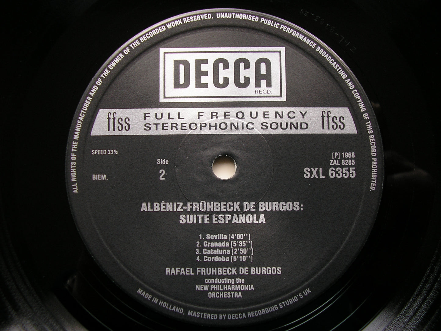 ALBENIZ: SUITE ESPANOLA    DE BURGOS / NPO  SXL 6355