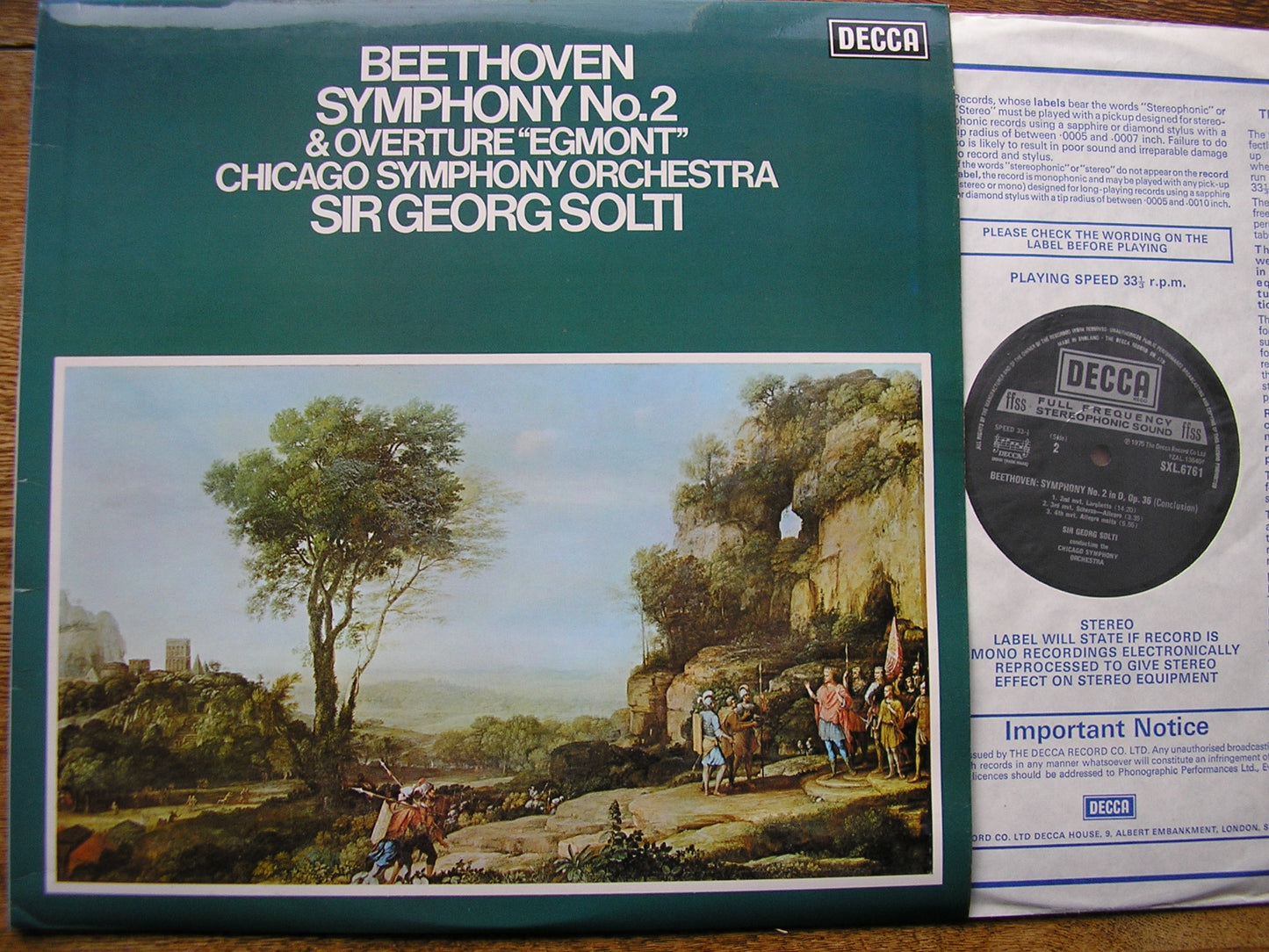 BEETHOVEN: SYMPHONY No. 2 / EGMONT Overture     SOLTI / CHICAGO SYMPHONY  SXL 6761