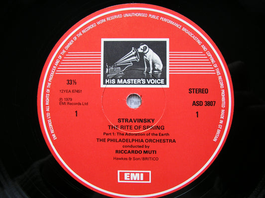 STRAVINSKY: THE RITE OF SPRING  MUTI / PHILADELPHIA ORCHESTRA  ASD 3807