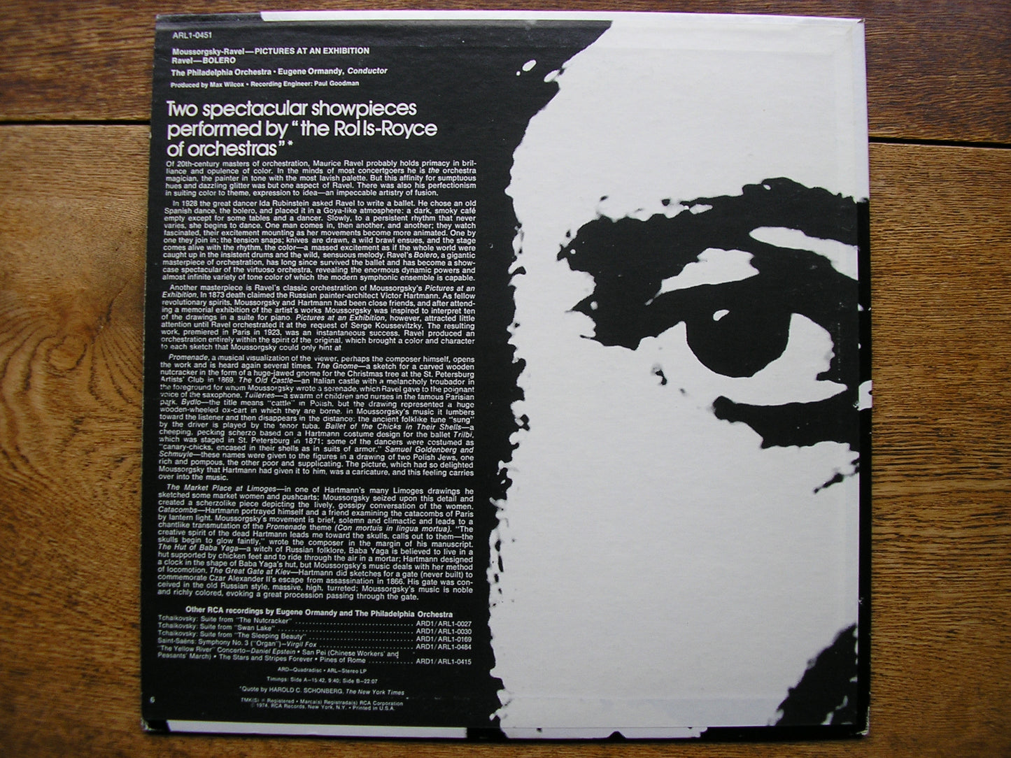 MUSSORGSKY: PICTURES AT AN EXHIBITION / RAVEL: BOLERO   ORMANDY / PHILADELPHIA   ARL1-0451