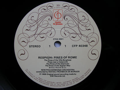 RESPIGHI: FOUNTAINS OF ROME / PINES OF ROME / STRAVINSKY: FIREWORKS / CIRCUS POLKA    DE BURGOS / NEW PHILHARMONIA   CFP 40348