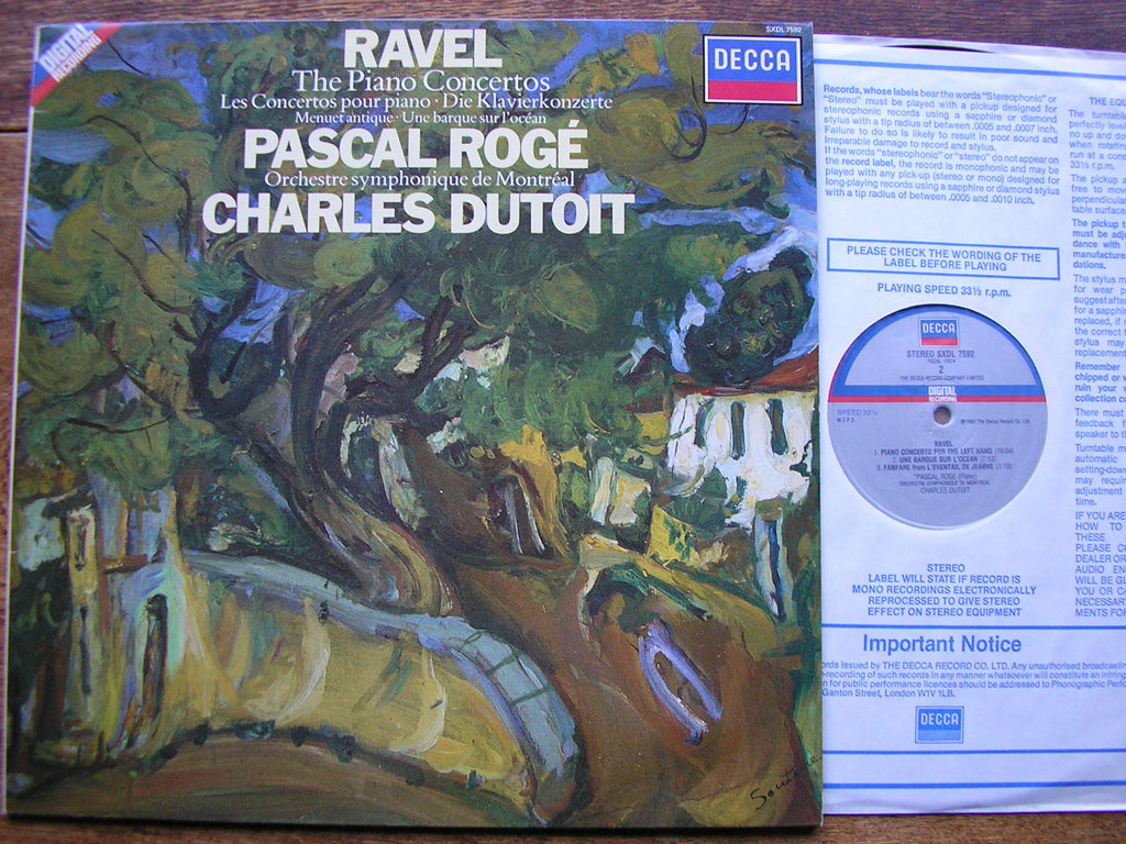 RAVEL: PIANO CONCERTOS / MENUET / UNE BARQUE   ROGE / MONTREAL SYMPHONY / DUTOIT   SXDL 7592