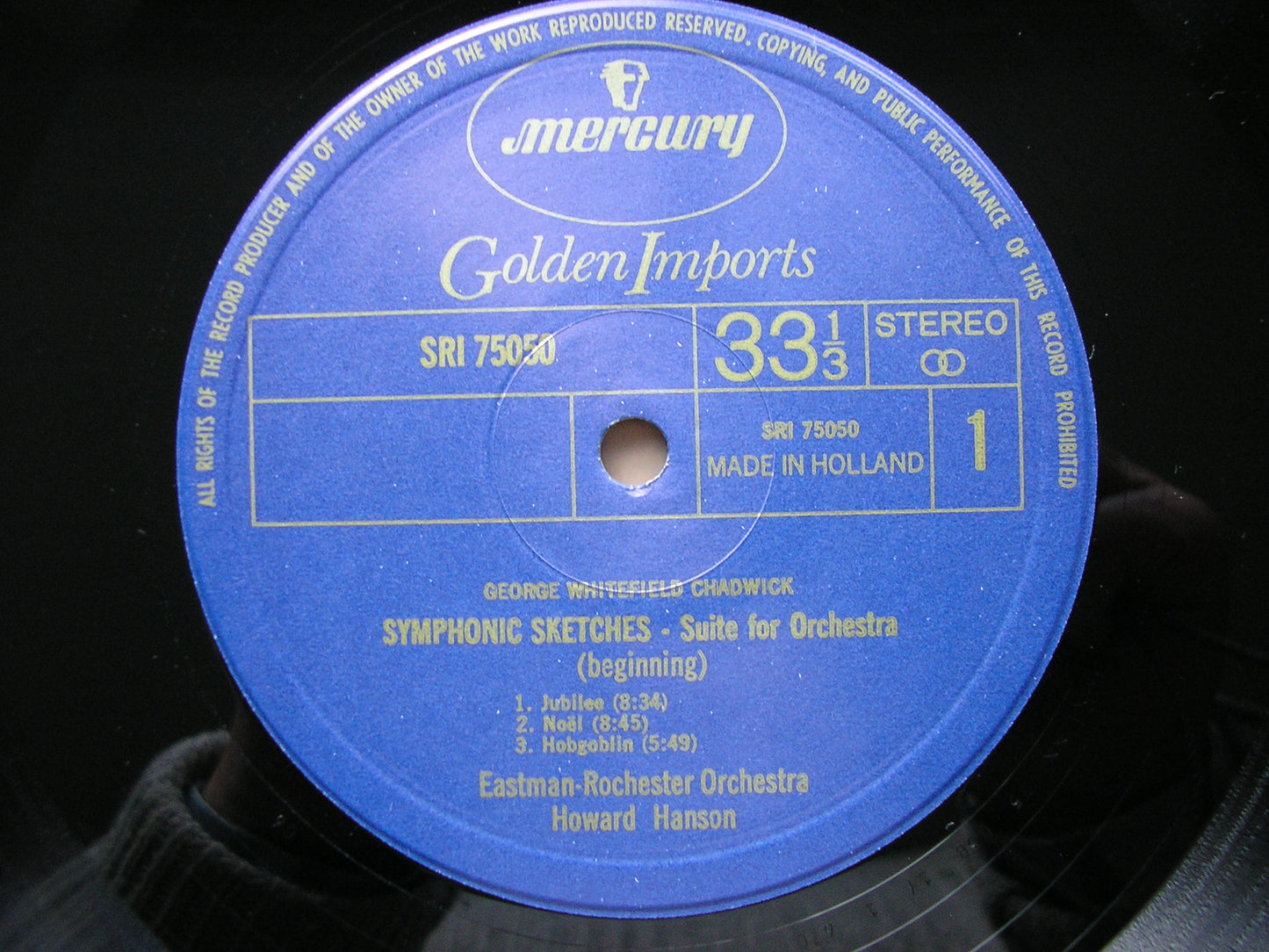 PISTON: THE INCREDIBLE FLUTIST / CHADWICK: SYMPHONIC SKETCHES  HOWARD HANSON / EASTMAN - ROCHESTER   SRI 75050