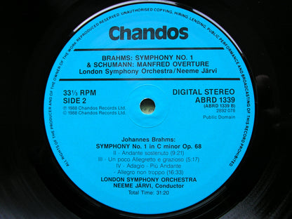 BRAHMS: THE FOUR SYMPHONIES / SCHUMANN: OVERTURES    JARVI / LONDON  SYMPHONY ORCHESTRA   CHANDOS 4 LP