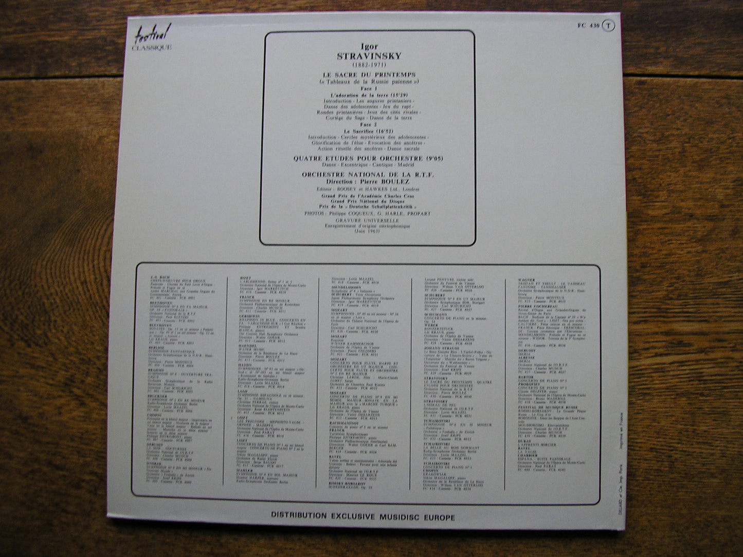 STRAVINSKY: THE RITE OF SPRING / 4 ETUDES FOR ORCHESTRA   BOULEZ / FNRO  FC430