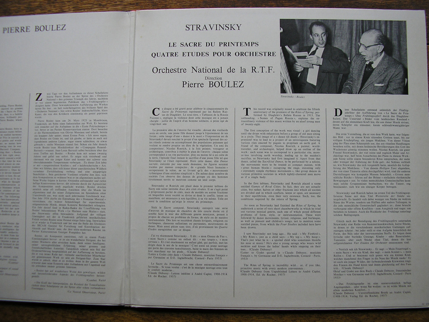 STRAVINSKY: THE RITE OF SPRING / 4 ETUDES FOR ORCHESTRA   BOULEZ / FNRO  FC430