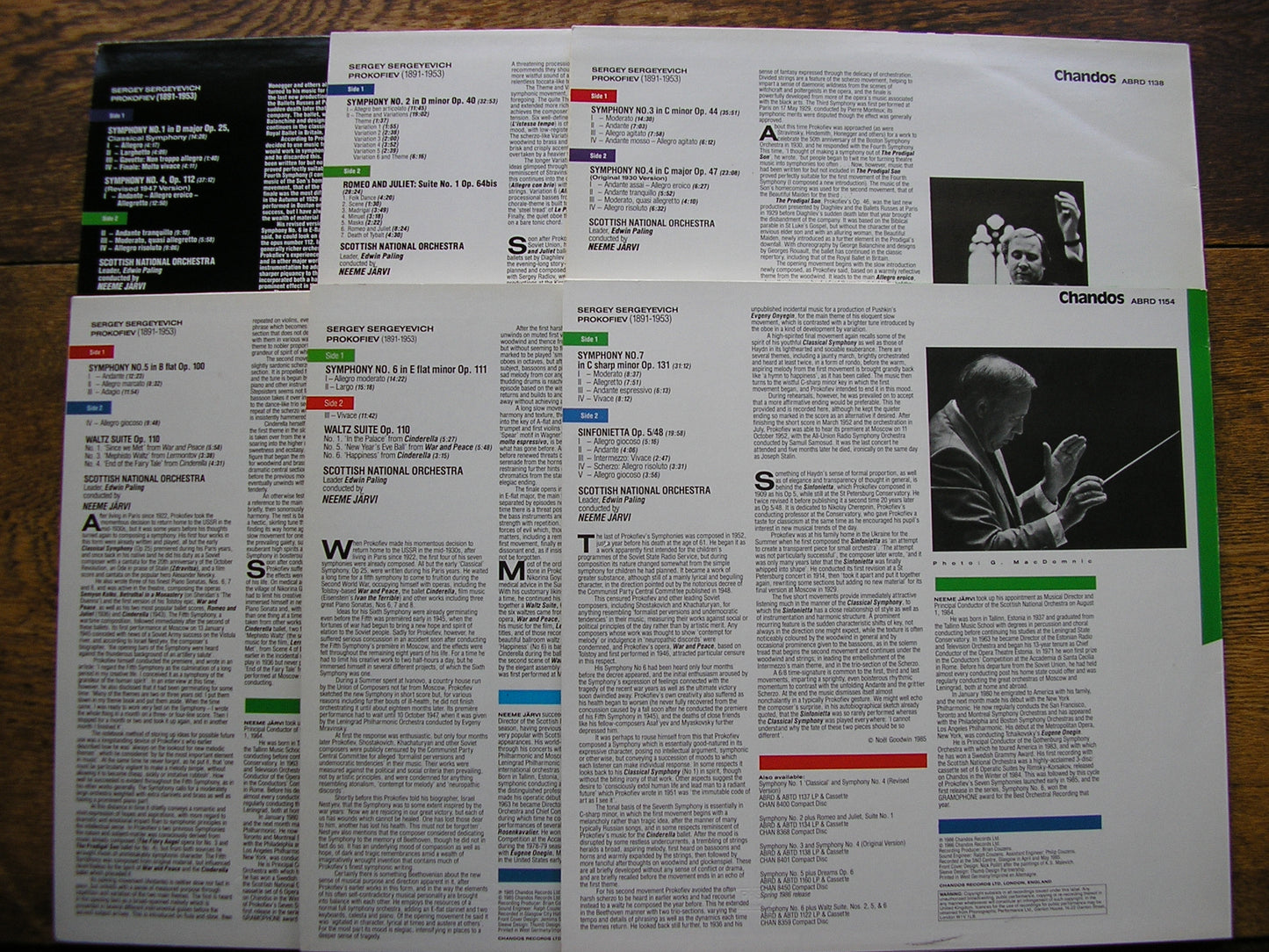 PROKOFIEV: THE SYMPHONIES / WALTZ SUITE / SINFONIETTA     JARVI / SCOTTISH NATIONAL ORCHESTRA   6LP SET                                                                     ABRD