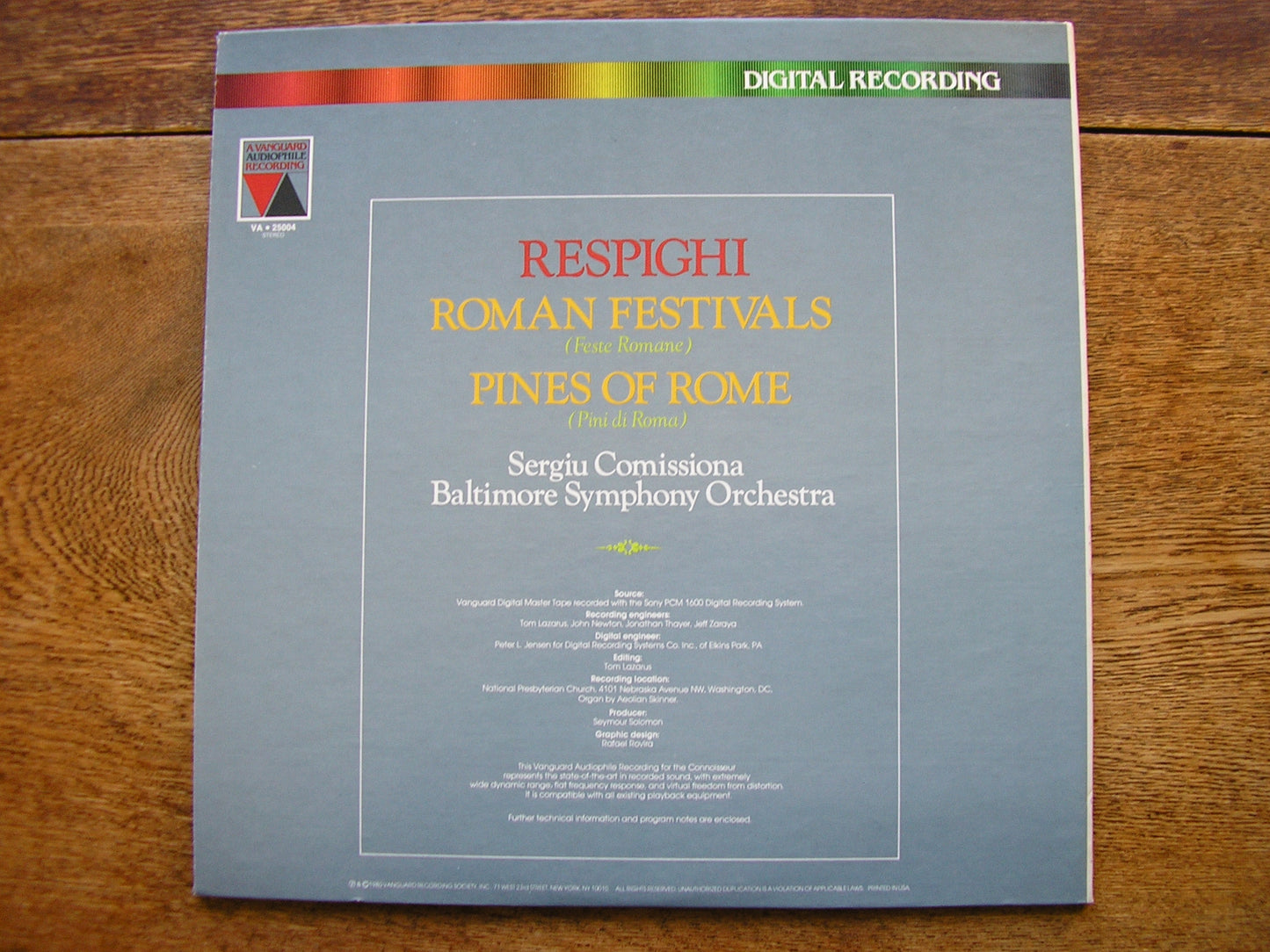 RESPIGHI: PINES OF ROME / ROMAN FESTIVALS   COMISSIONA / BALTIMORE SYMPHONY   VA 25004