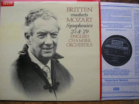 MOZART: SYMPHONIES Nos. 25 & 29   BRITTEN / ENGLISH CHAMBER ORCHESTRA   SXL 6879