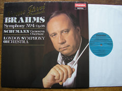 BRAHMS: THE FOUR SYMPHONIES / SCHUMANN: OVERTURES    JARVI / LONDON  SYMPHONY ORCHESTRA   CHANDOS 4 LP