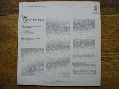 RAVEL: THE PIANO CONCERTOS  ENTREMONT / PHILADELPHIA / ORMANDY / CLEVELAND / BOULEZ   73070