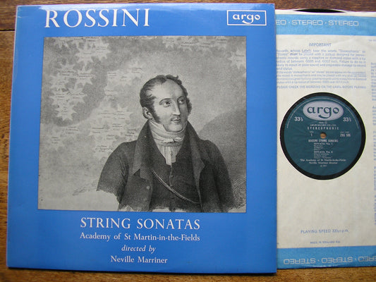 ROSSINI: STRING SONATAS Nos. 1 / 3 / 5 / 6    NEVILLE MARRINER / ASMIF   ZRG 506