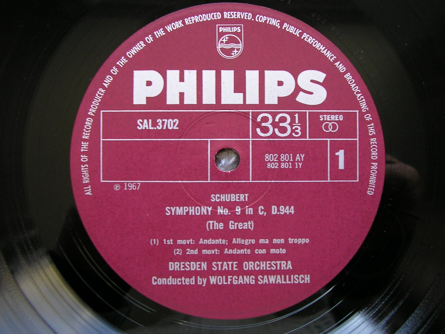 SCHUBERT: THE SYMPHONIES / TWO OVERTURES    SAWALLISCH / DRESDEN STATE ORCHESTRA   PHILIPS 5 LP