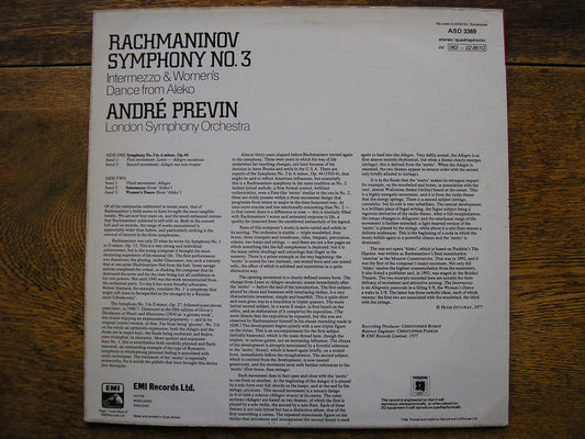 RACHMANINOV: SYMPHONY No. 3   PREVIN / LONDON SYMPHONY   ASD 3369