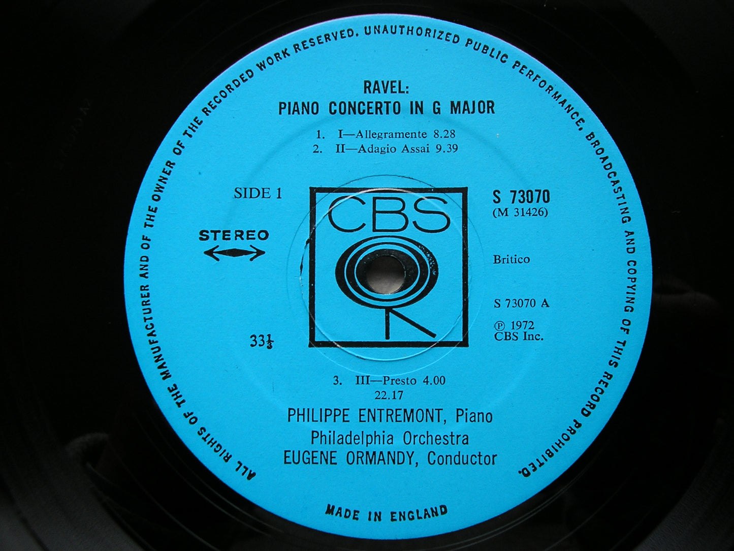 RAVEL: THE PIANO CONCERTOS  ENTREMONT / PHILADELPHIA / ORMANDY / CLEVELAND / BOULEZ   73070
