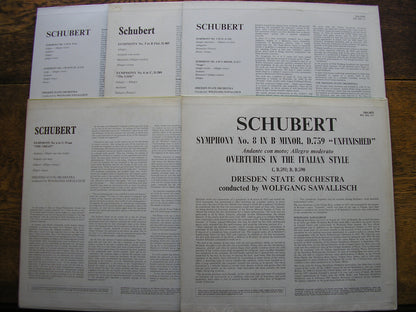 SCHUBERT: THE SYMPHONIES / TWO OVERTURES    SAWALLISCH / DRESDEN STATE ORCHESTRA   PHILIPS 5 LP