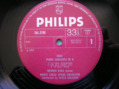 RAVEL: PIANO CONCERTOS   HAAS / MONTE CARLO ORCHESTRA / GALLIERA    SAL 3766