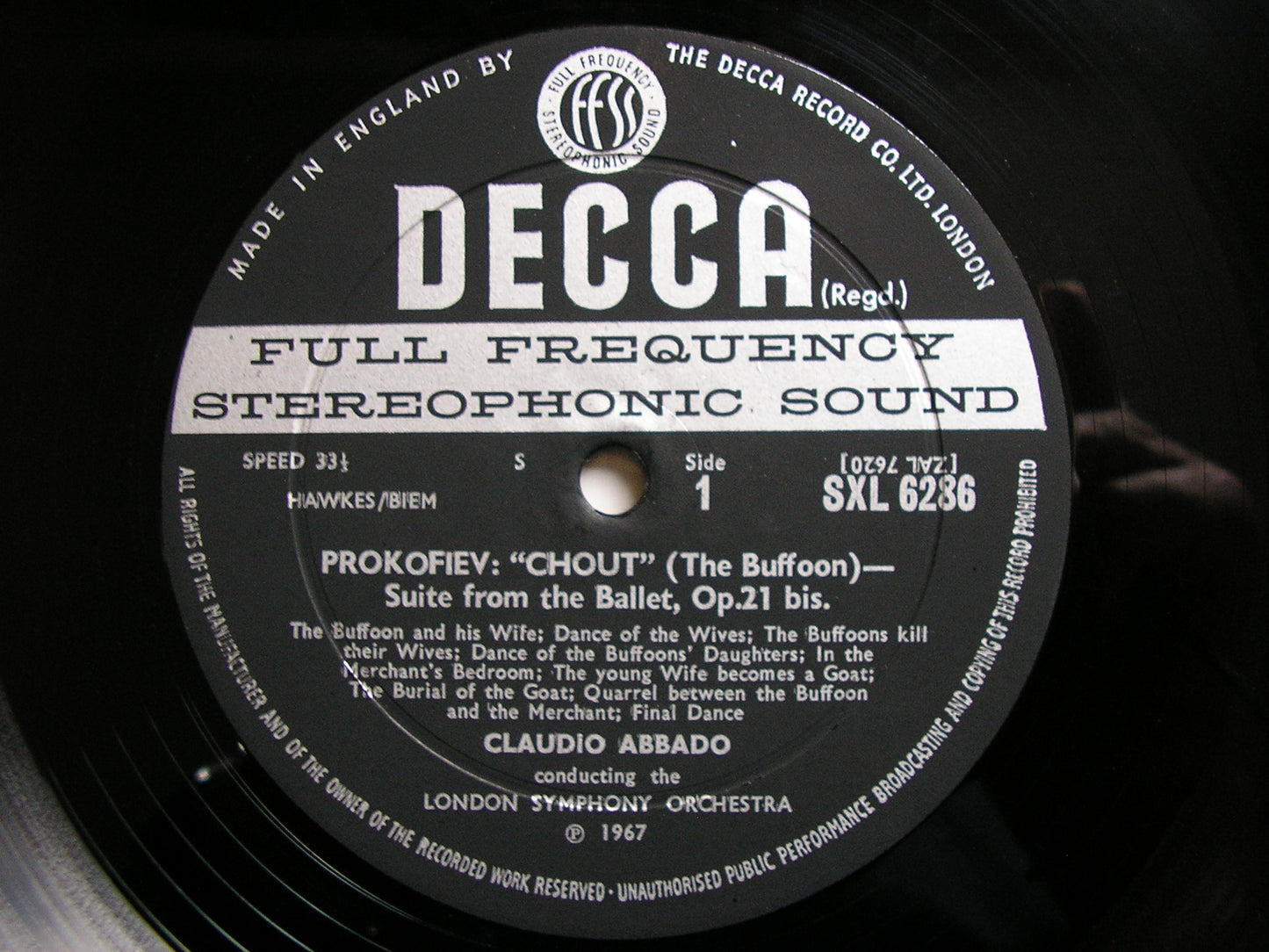 PROKOFIEV: ROMEO & JULIET / CHOUT  LONDON SYMPHONY / ABBADO   SXL 6286