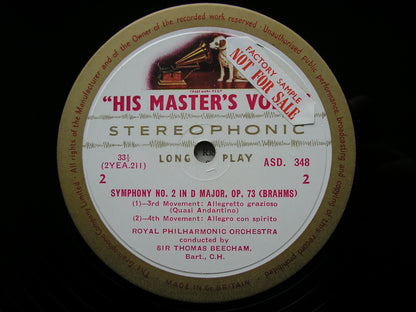 BRAHMS: SYMPHONY No. 2   BEECHAM / ROYAL PHILHARMONIC  ASD 348