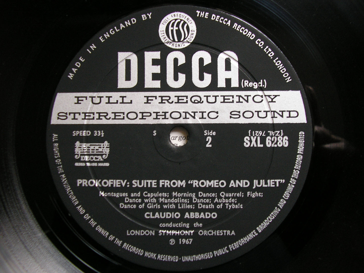 PROKOFIEV: ROMEO & JULIET / CHOUT  LONDON SYMPHONY / ABBADO   SXL 6286
