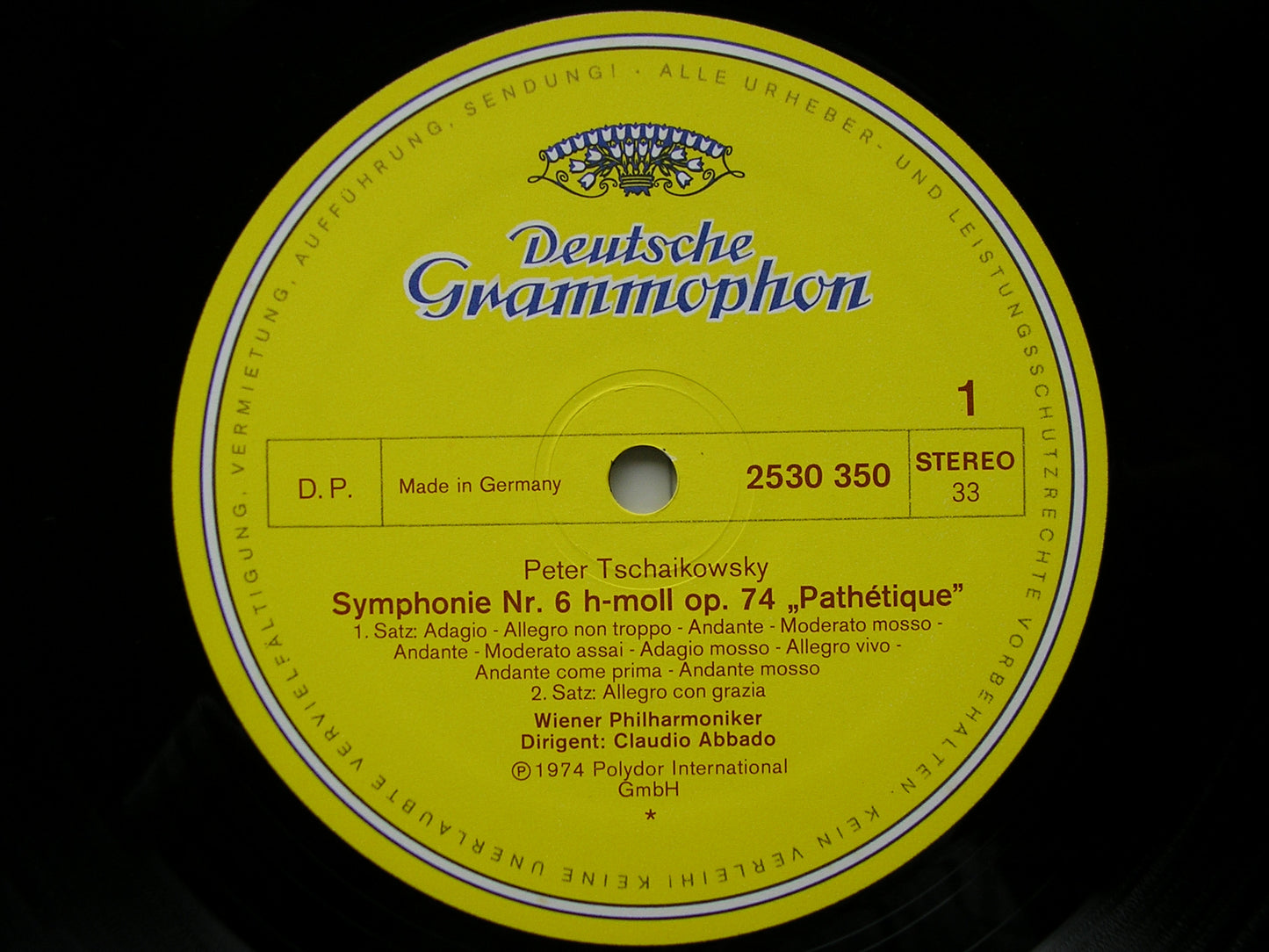 TCHAIKOVSKY: SYMPHONY No. 6   ABBADO / VIENNA PHILHARMONIC  2530 350