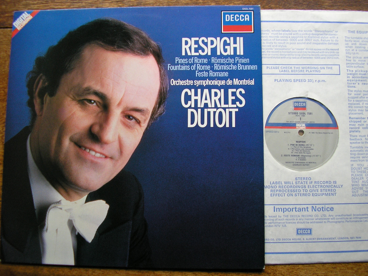 RESPIGHI: PINES OF ROME / FOUNTAINS OF ROME / ROMAN FESTIVALS  DUTOIT / MONTREAL SYMPHONY  SXDL 7591
