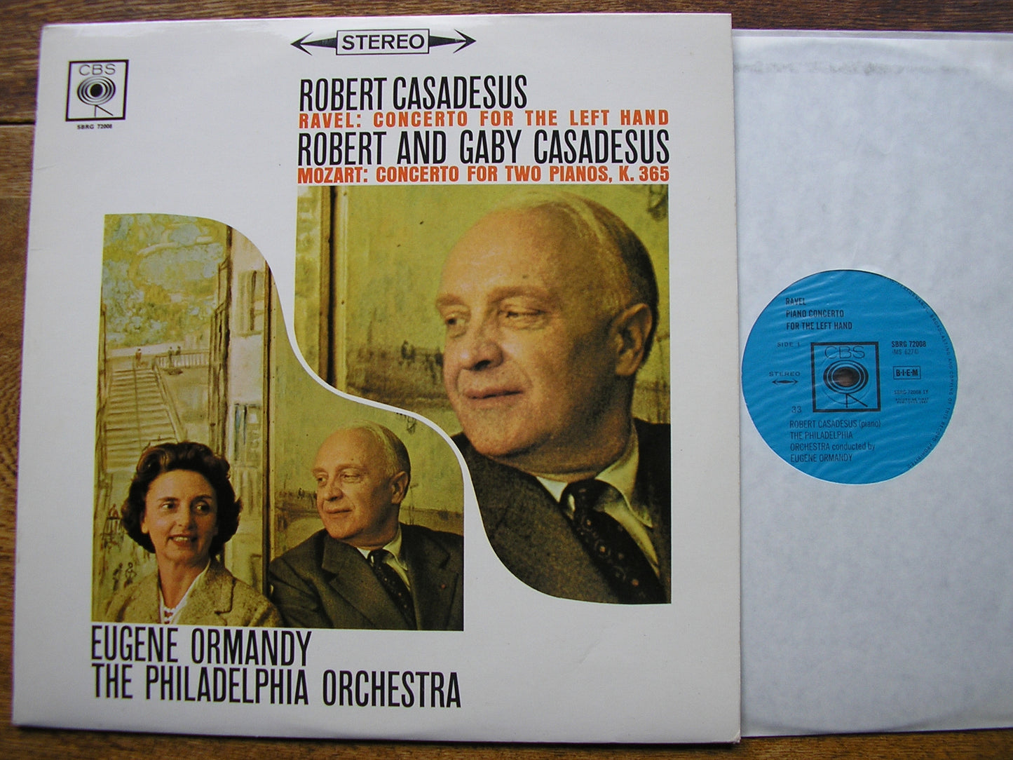 RAVEL: CONCERTO FOR THE LEFT HAND / MOZART: CONCERTO K365    CASADESUS / PHILADELPHIA / ORMANDY    SBRG 72008