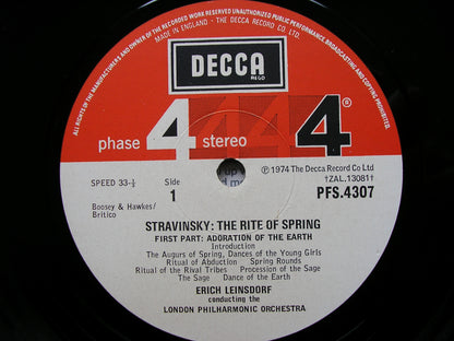 STRAVINSKY: THE RITE OF SPRING  LEINSDORF / LONDON PHILHARMONIC   PFS 4307