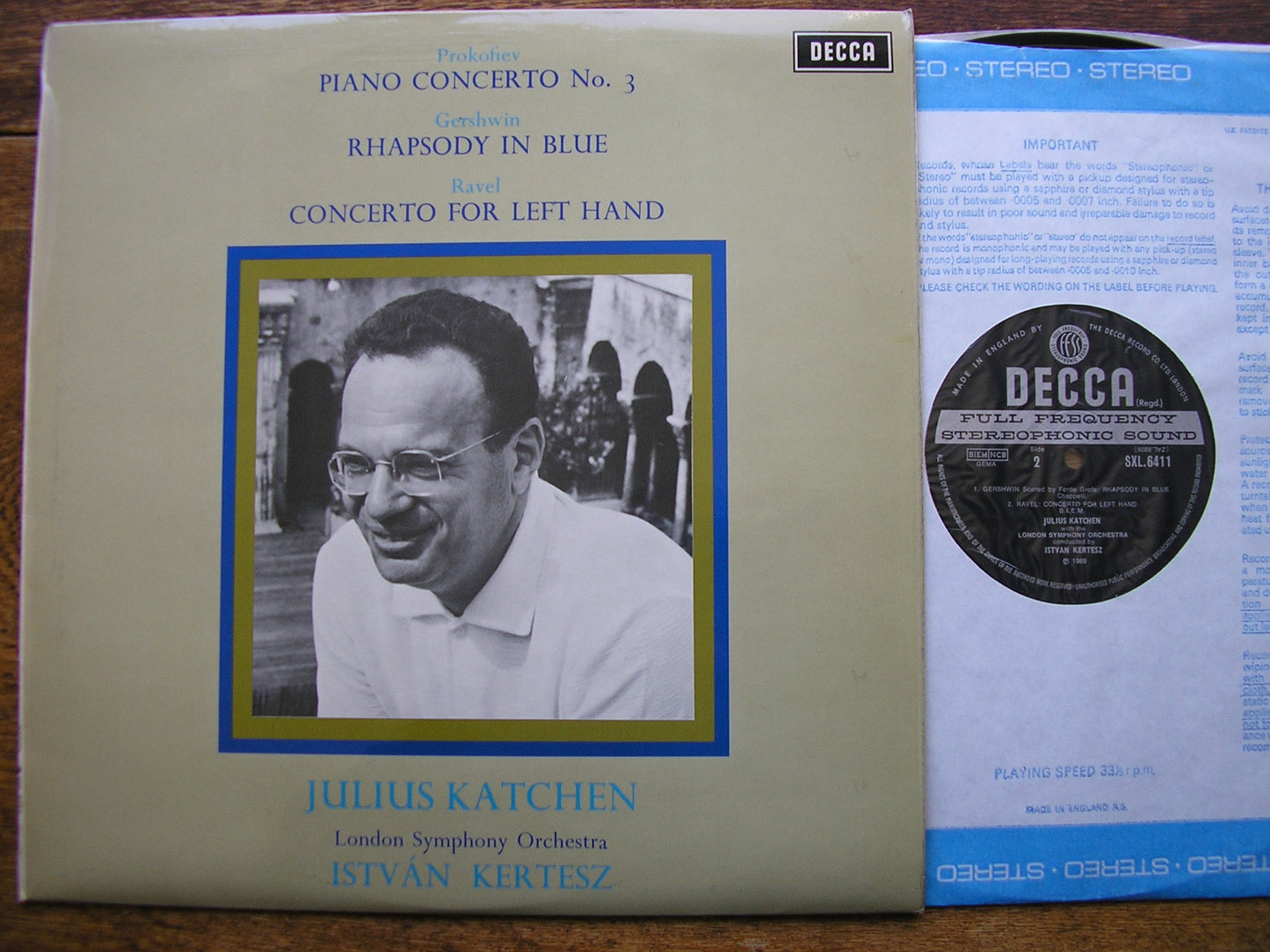 RAVEL: CONCERTO FOR THE LEFT HAND / PROKOFIEV: CONCERTO No. 3 / GERSHWIN: RHAPSODY   KATCHEN / LONDON SYMPHONY / KERTESZ   SXL 6411