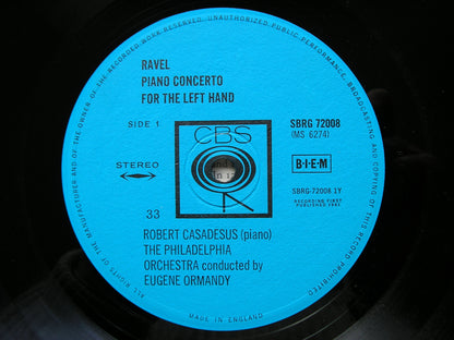 RAVEL: CONCERTO FOR THE LEFT HAND / MOZART: CONCERTO K365    CASADESUS / PHILADELPHIA / ORMANDY    SBRG 72008