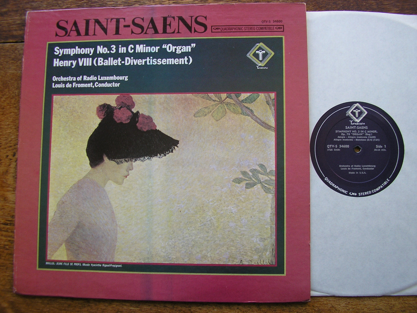 SAINT - SAENS: SYMPHONY No. 3 / 'HENRY VIII' Ballet-Divertissement    FROMENT / RADIO LUXEMBOURG ORCHESTRA   QTV-S 34600