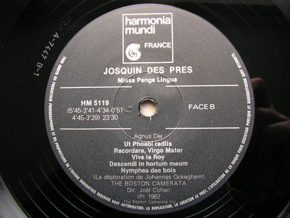 JOSQUIN DES PREZ: MISSA PANGE LINGUA  BOSTON CAMERATA / COHEN  HM 5119