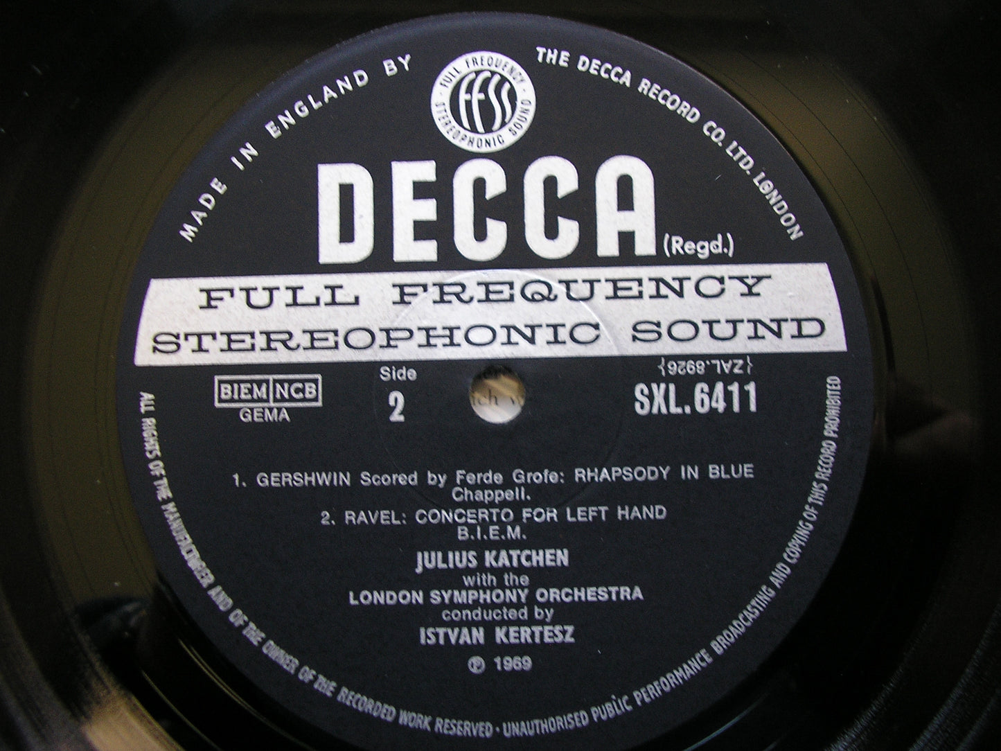 RAVEL: CONCERTO FOR THE LEFT HAND / PROKOFIEV: CONCERTO No. 3 / GERSHWIN: RHAPSODY   KATCHEN / LONDON SYMPHONY / KERTESZ   SXL 6411