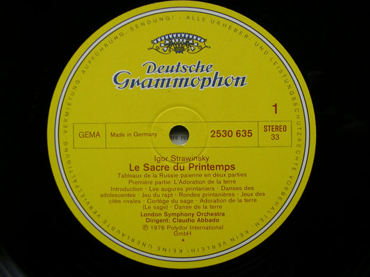 STRAVINSKY: THE RITE OF SPRING  ABBADO / LONDON SYMPHONY  2530 635