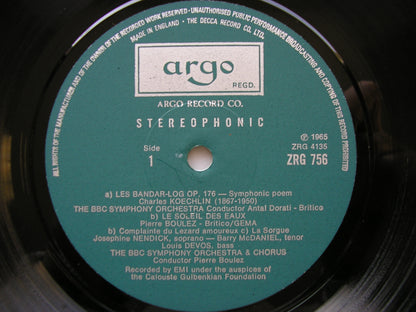 MESSIAEN / BOULEZ / KOECHLIN: ORCHESTRAL WORKS  SOLOISTS / BBCSO / DORATI / BOULEZ   ZRG 756