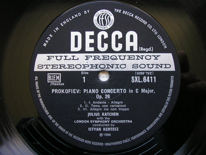 RAVEL: CONCERTO FOR THE LEFT HAND / PROKOFIEV: CONCERTO No. 3 / GERSHWIN: RHAPSODY   KATCHEN / LONDON SYMPHONY / KERTESZ   SXL 6411