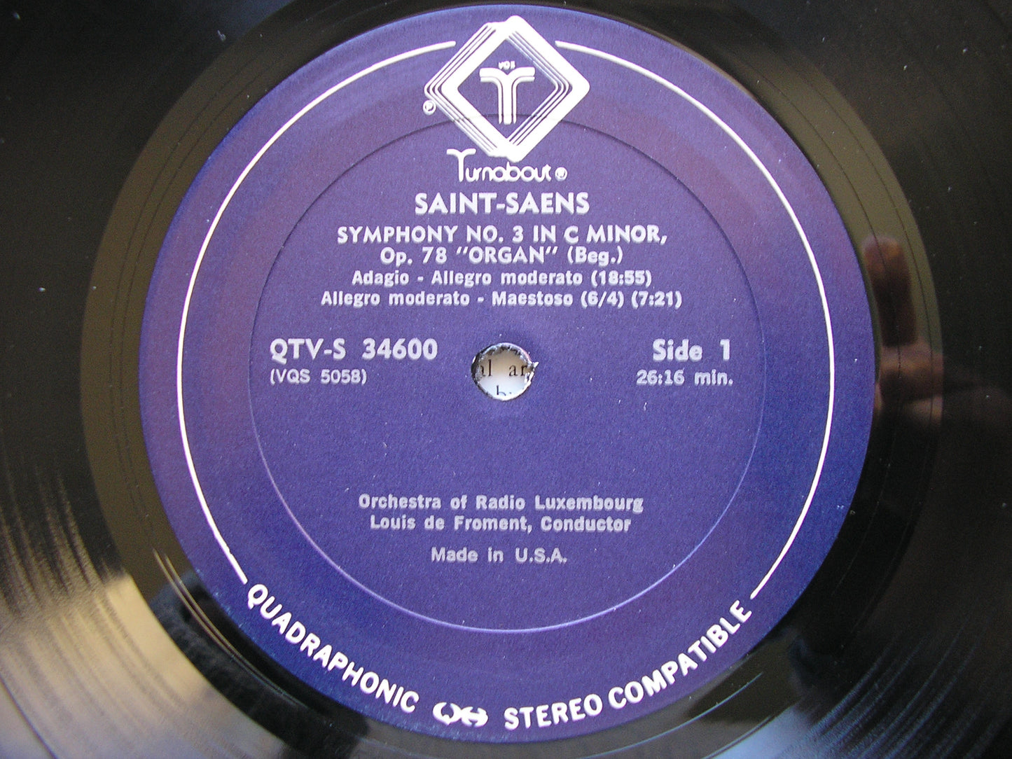 SAINT - SAENS: SYMPHONY No. 3 / 'HENRY VIII' Ballet-Divertissement    FROMENT / RADIO LUXEMBOURG ORCHESTRA   QTV-S 34600